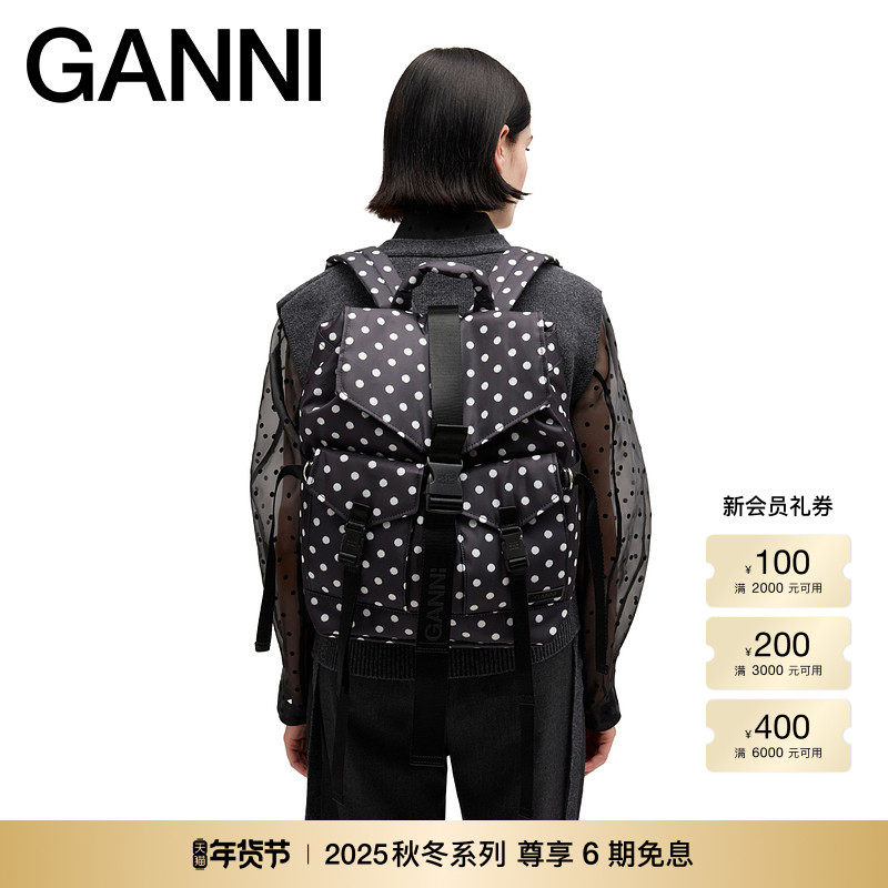 【秋冬新品】GANNI女包 经典波点双肩包旅行包背包 B2010024099,箱包皮具/热销女包/男包,通用款女包,淘宝优惠券,粉丝福利购,淘宝优惠卷