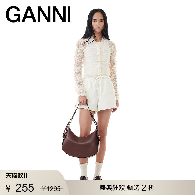 【甄选折扣】GANNI女装 抽绳轻薄运动短裤夏舒适休闲裤 T3956135