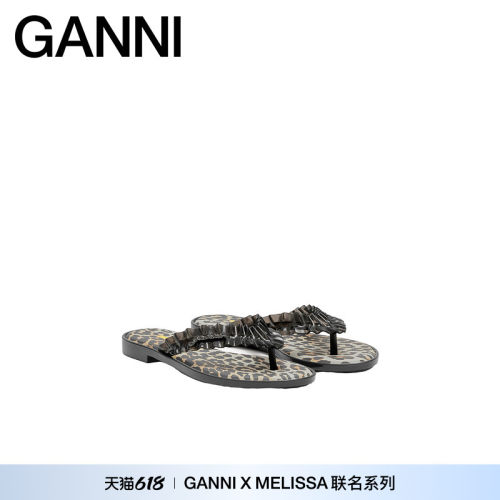 GANNI x Melissa联名 时尚豹纹人字拖鞋夏季女士鞋子 D1020031099