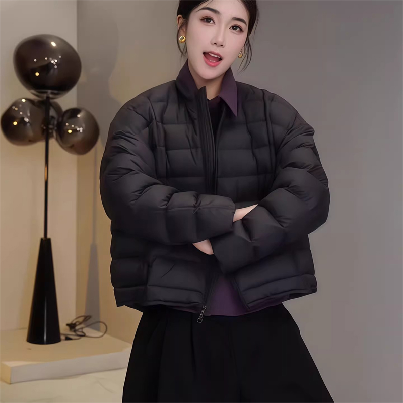 新款轻薄短款休闲棉服外套女