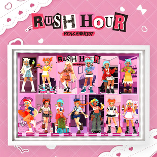 泡泡玛特Peach Riot 叛桃朋克经济学系列手办盲盒收纳场景展示盒