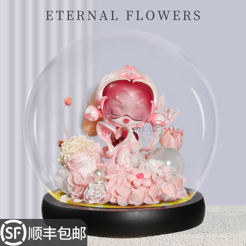 POPMART泡泡玛特 Skullpanda声音SP13系列周边永生花礼盒精美摆件