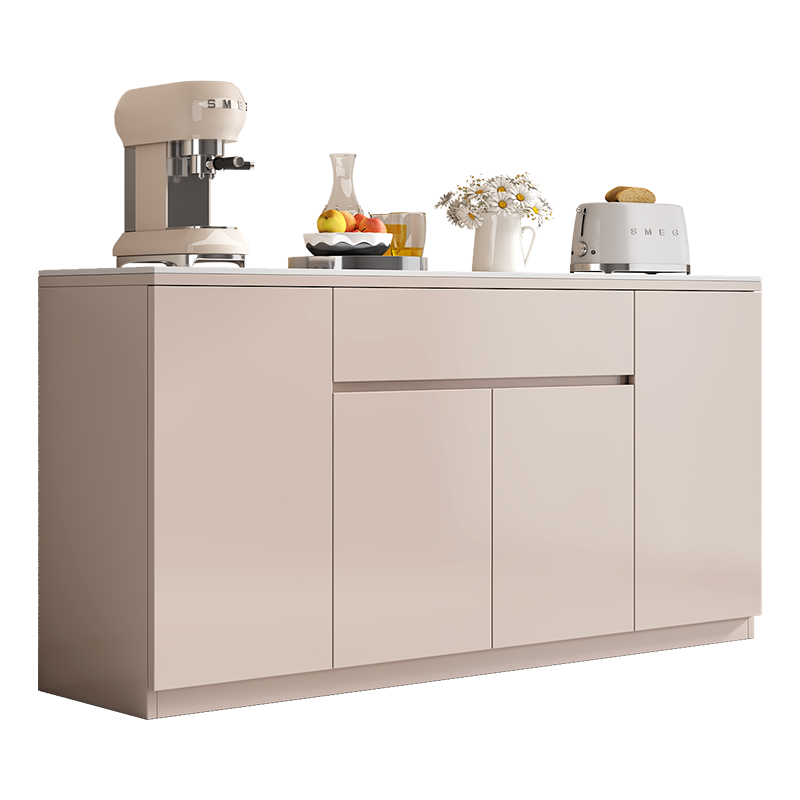 实木餐边柜靠墙一体现代简约储物柜子厨房轻奢家用岩板客厅茶水柜