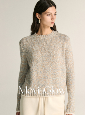 MovinGlow｜奥法画廊 百分百极细美利奴羊毛花纱 圆领宽松短毛衣