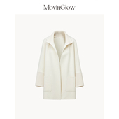 MovinGlow｜诗意暖冬 定纺羊绒羊毛双面呢 拼羊毛针织一手长大衣