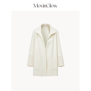 MovinGlow｜诗意暖冬 拼羊毛针织一手长大衣 定纺羊绒羊毛双面呢