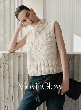 MovinGlow｜柔韧穿行 软糯亲肤高含量羊毛 粗织肌理高领针织背心