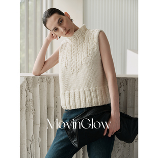 MovinGlow｜柔韧穿行 软糯亲肤高含量羊毛 粗织肌理高领针织背心