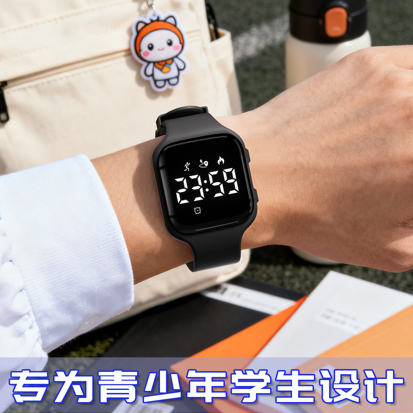 青少年学生电子手表男生儿童初中生专用高中防水运动款电子表男孩
