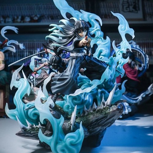 鬼灭之刃盲盒手办模型动漫摆件玩具炭治郎霞柱水柱蝴蝶忍雕像礼物