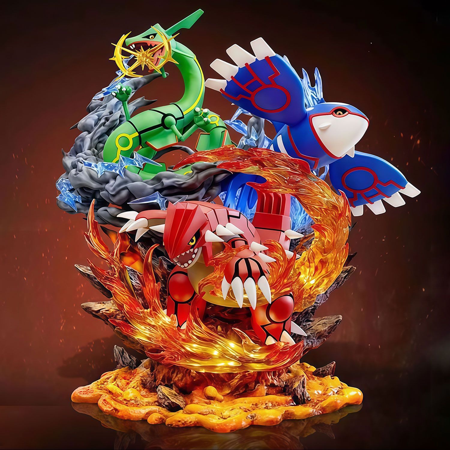 口袋妖怪游戏二次元周边雕像摆件丰源三神固拉多盖欧卡裂空座手办