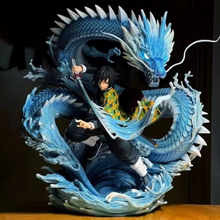 鬼灭之刃盲盒手办炭治郎水柱富冈义勇祢豆子炎柱模型摆件礼物玩具