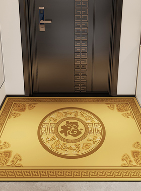 金黄色新年款进门口玄关硅藻泥吸水速干脚垫防滑耐脏可裁剪地毯