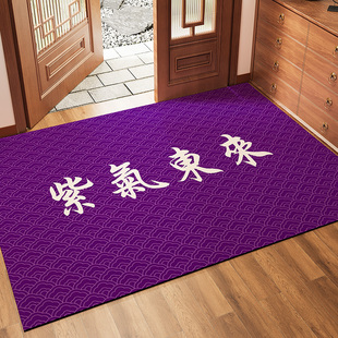 紫色风水入户门地垫硅藻泥防滑耐脏进门口玄关脚垫地毯自由裁剪
