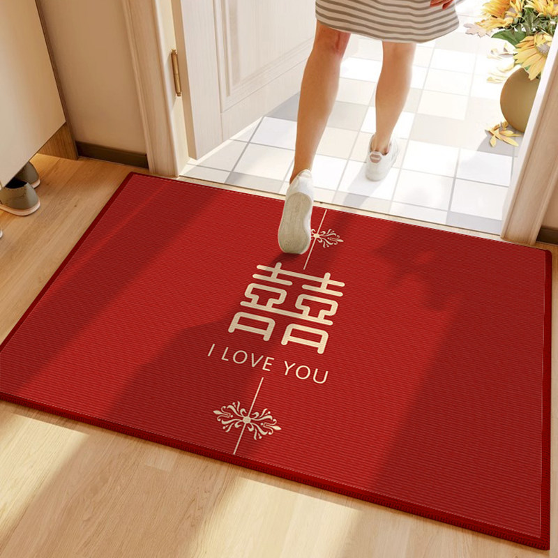 喜字结婚地垫入户门地垫喜庆门口进门脚垫婚礼房间卧室双喜红地毯怎么样,好用不?