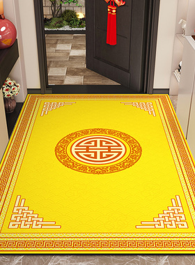 风水黄色入户门地垫进门口硅藻泥吸水防滑脚垫玄关好打理门垫地毯