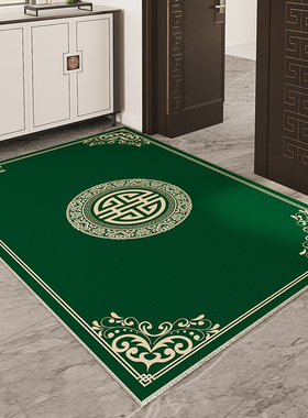 踏福入户门地垫创意进门门口室内加厚防滑绿色地毯冬可定制尺寸