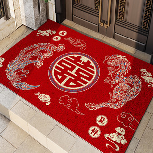 中式 蹭土脚垫加厚地毯裁剪 喜字结婚入户门地垫丝圈进门口玄关换鞋