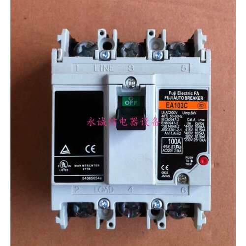 议价FUJI塑壳断路器EA103C 3P 75A，质保一年可开票