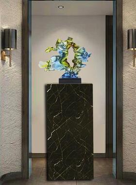 现货啡网大理石雕塑台酒店样板房会所塑摆件人造底座摆台艺术品