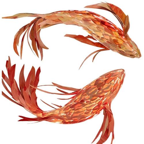 新中式鱼形吊灯餐厅酒店大堂火锅店商场创意个性鲤鱼吊灯工程灯具