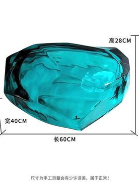 透明树脂大型景观石头摆件酒店别墅大堂庭院水池落地雕塑软装饰品