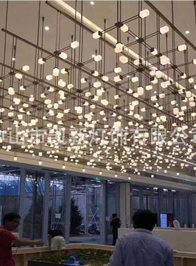 定制酒店led吊灯售楼部沙盘灯会所餐厅宴会大厅铁艺灯工程款