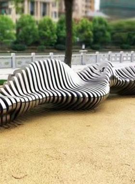 不锈钢椭圆鹅卵石雕塑摆件草坪蛋形几何石头水池水景镜面水滴坐凳