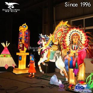 夜游彩灯文化长廊人物动物马儿高度还原大型工厂灯会生产厂家