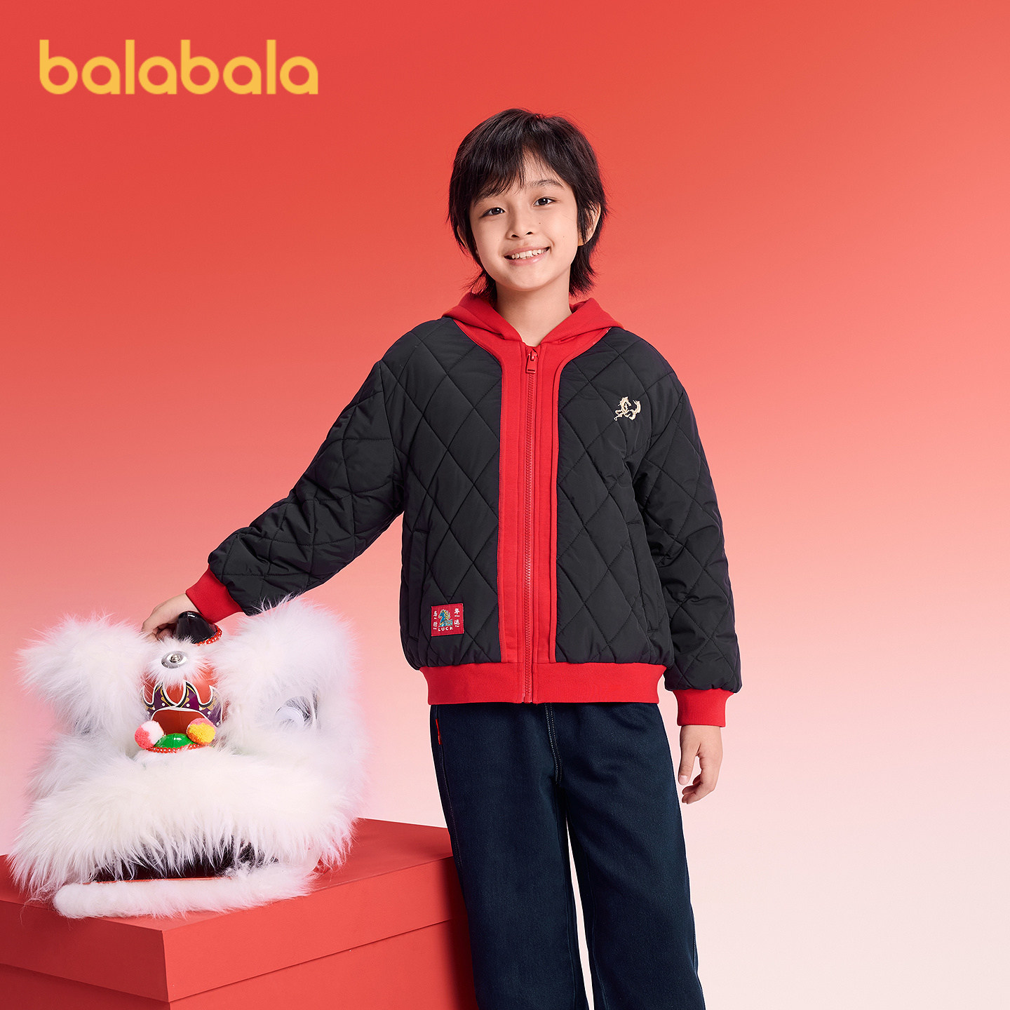 【balaOne】巴拉巴拉童装儿童外套男女童2025年新款春装棉服拼接