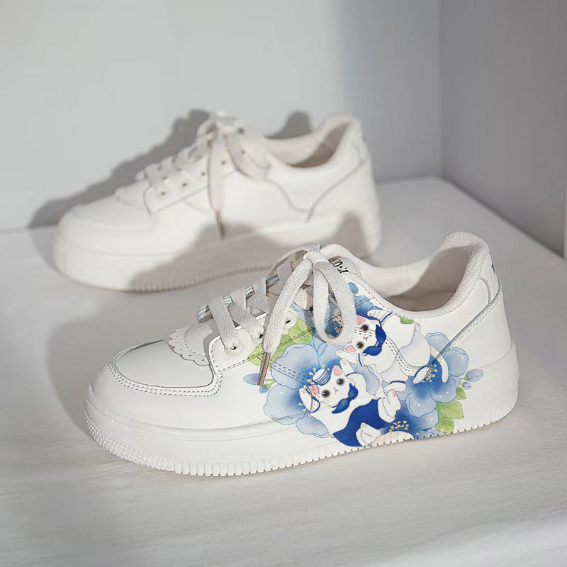 可爱猫咪手绘原创爆改板鞋