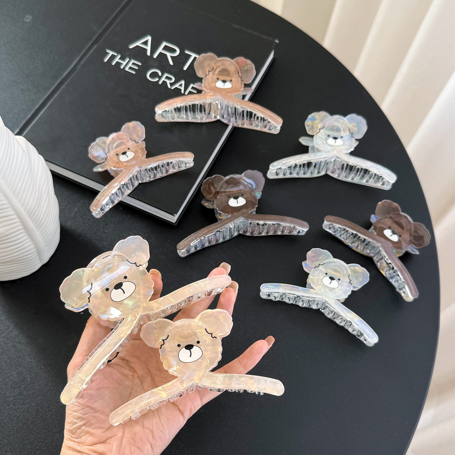 朵薇饰品韩版可爱小熊发夹大号盘发鲨鱼夹子高级感人鱼姬抓夹饰品,饰品/流行首饰/时尚饰品新,发饰,淘宝优惠券,粉丝福利购,淘宝优惠卷