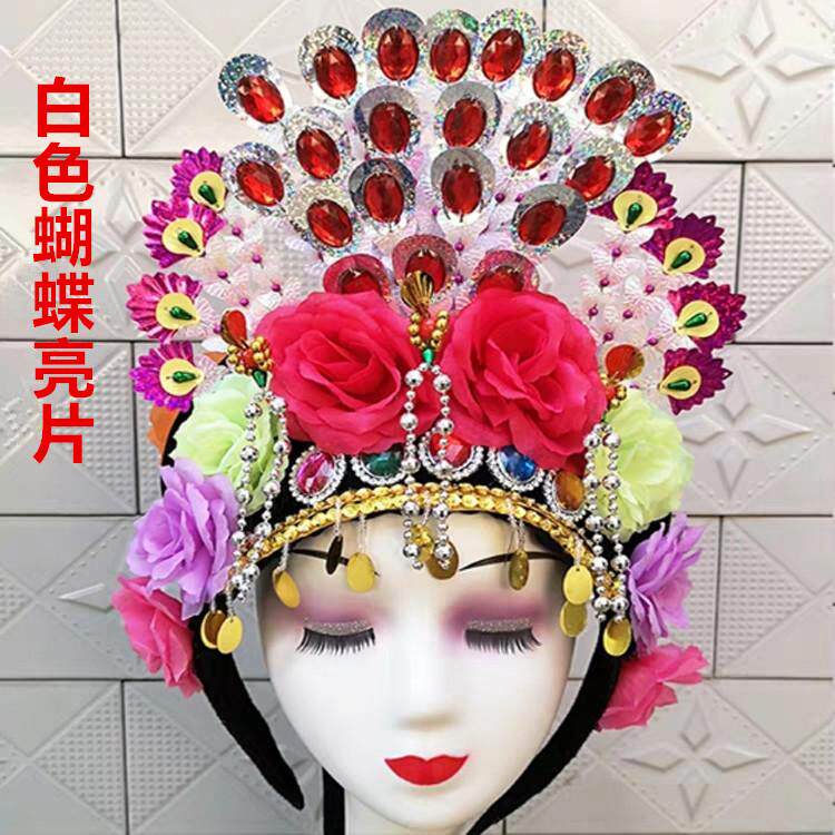 新款免邮古装秧歌头饰古装仙女假发头饰戏剧戏曲头饰花旦小姐头饰