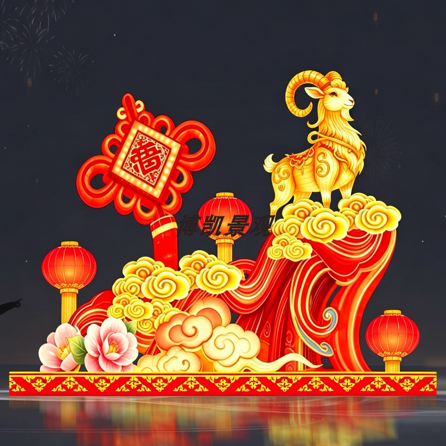 大型节日花灯造型定制户外景区中秋灯会羊年传统彩灯春节元宵灯展