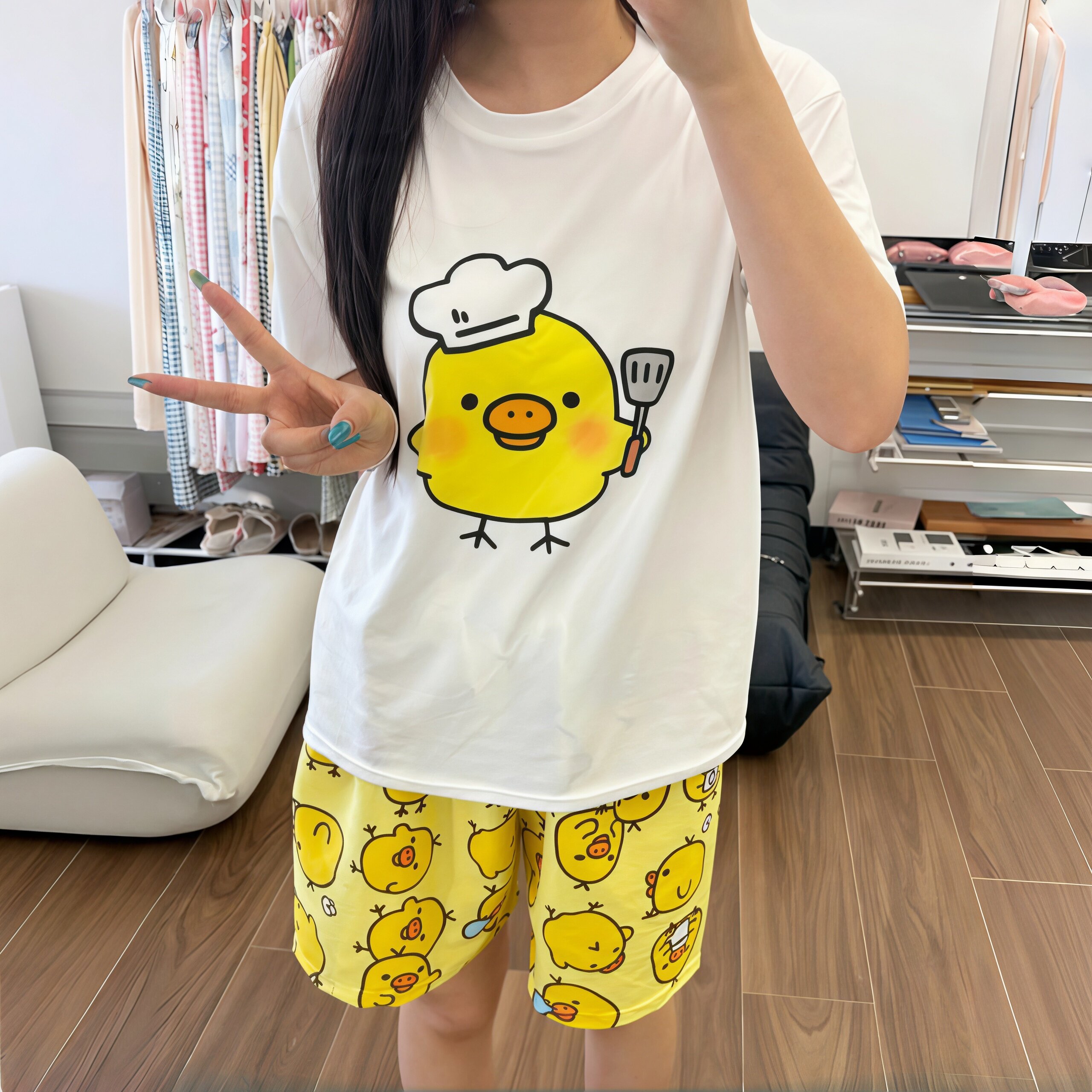 鼻孔鸡可外出家居服套装女