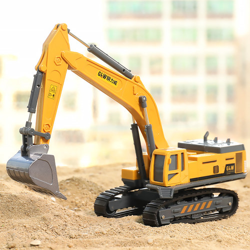 合金挖掘机工程车挖土车男孩模型