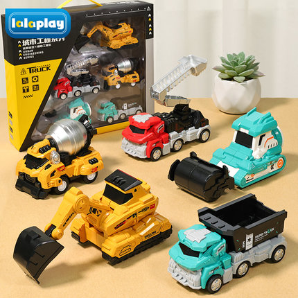 儿童惯性工程车套装玩具车挖掘机挖土机小汽车宝宝2024年新款男孩
