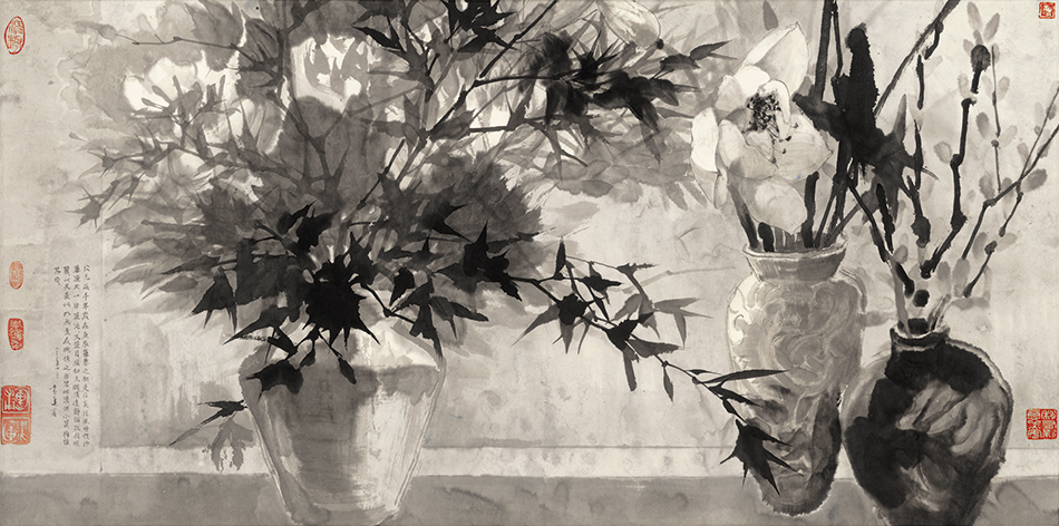 袁运甫清贡花香国画水墨画四尺横幅艺术微喷宣纸复制画客厅装饰画