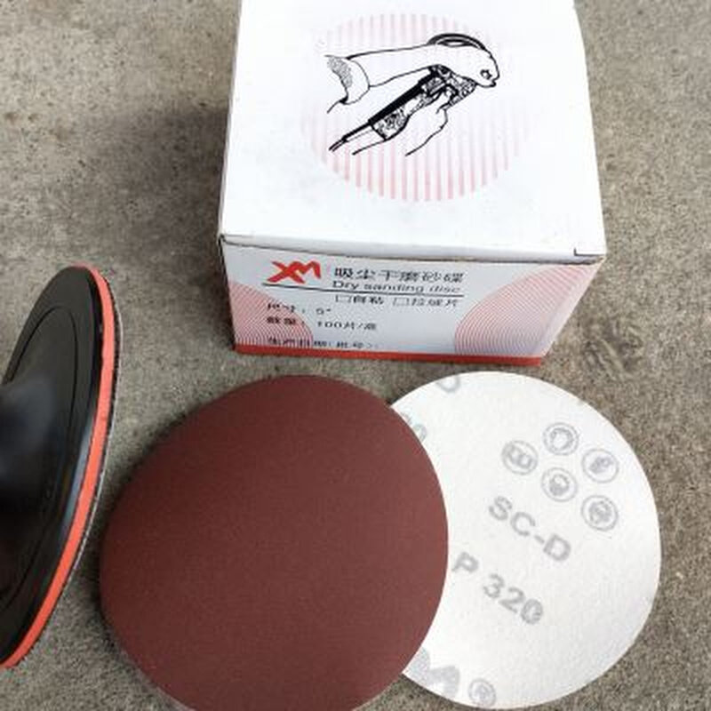 极速5寸砂纸片背绒砂纸 拉绒磨A片自粘沙纸植绒打磨片125MM园磨