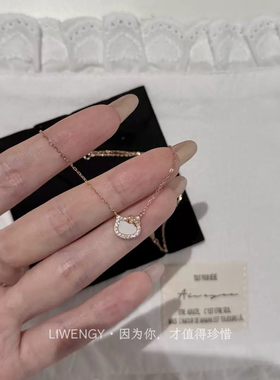 LIWENGY高级感精致凯蒂猫蝴蝶结项链女百搭简约可爱设计感锁骨链