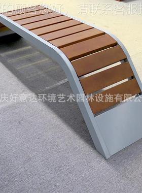 户园外庭院公椅景广场山樟木座椅HK21016 区游乐场 所靠背休闲长