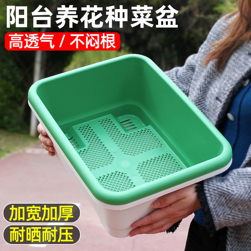 阳台种菜盆加厚塑料草莓专用箱家庭花卉蔬菜种植盆大号长方形花盆