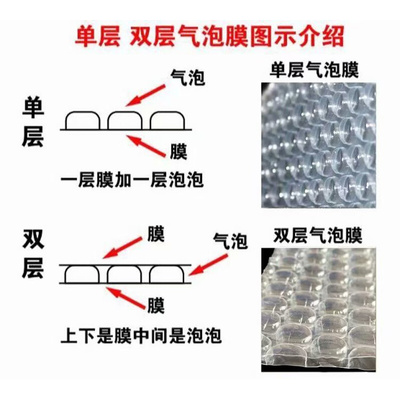 气泡膜卷装加厚打包快递防震摔膜包装垫双层泡泡纸泡沫袋1.2米1.5