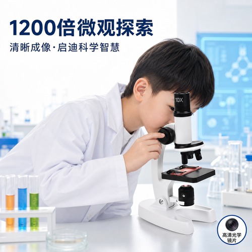 光学显微镜初中生小学生专用儿童科学实验室台式专业级可看细菌男