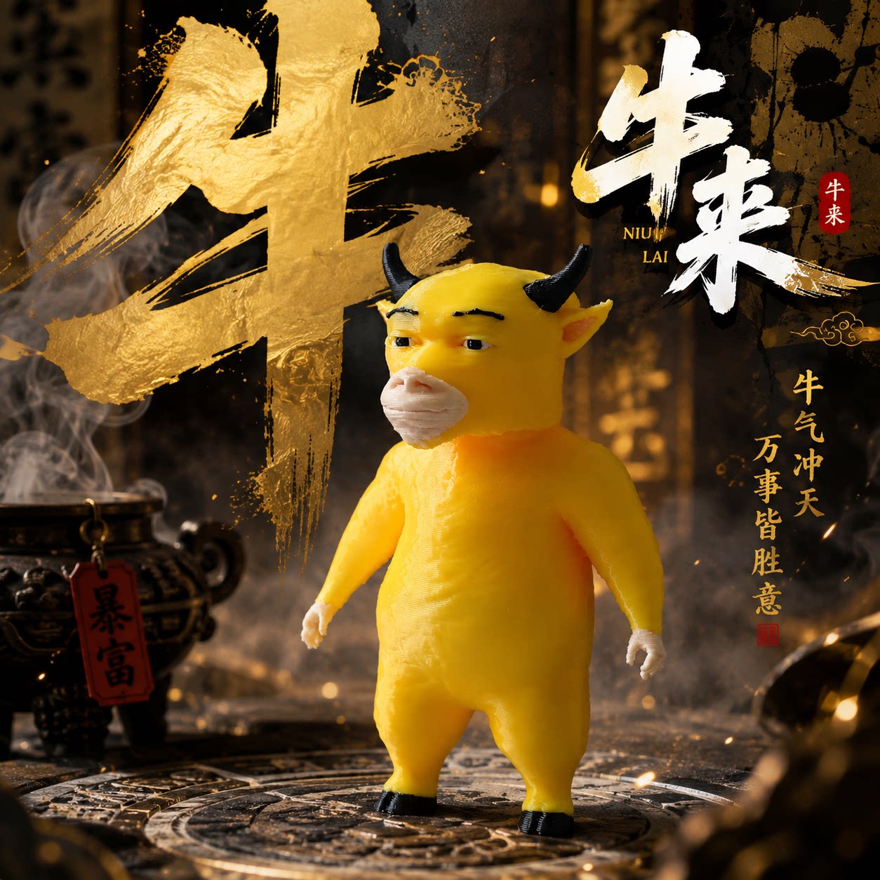 牛来电影周边手办3d打印玩具模型玩偶公仔抽象搞怪整蛊恶搞小玩意