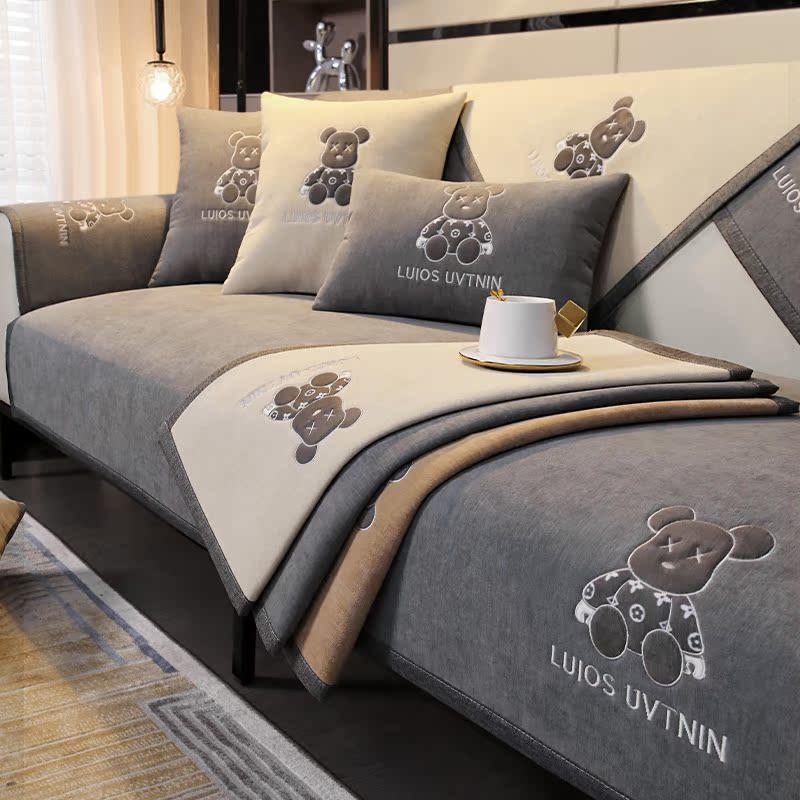 2024新款四季通用雪尼尔沙发垫轻奢全包万能套罩沙发坐垫子盖布巾,居家布艺,沙发垫,淘宝优惠券,粉丝福利购,淘宝优惠卷