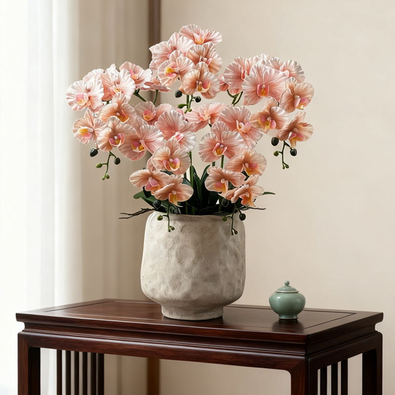 高品质仿真蝴蝶兰手感保湿假花室内客厅酒店样板间高级感摆件装饰