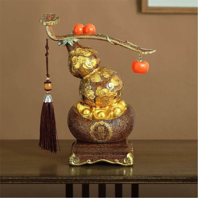 事事如意摆件柿柿子聚宝盆招财葫芦入户玄关柜客厅乔迁新居礼物,家居饰品,桌面摆件,淘宝优惠券,粉丝福利购,淘宝优惠卷