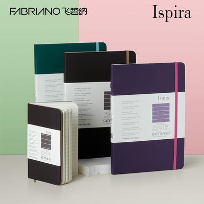 官方旗舰店意大利FABRIANO飞碧纳ISPIRA精装软皮本绑带笔记本便携本子手帐本简约空白大学生文艺ins风点阵本