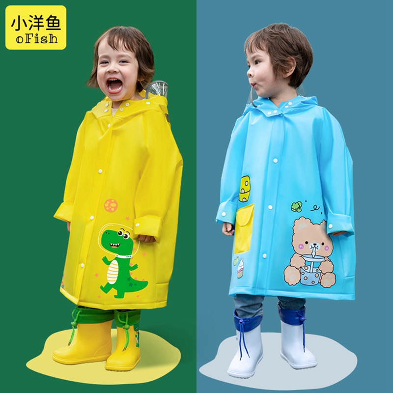儿童雨衣男童男孩雨鞋套柔软加肥加大宝宝分体幼儿园上学雨披套装